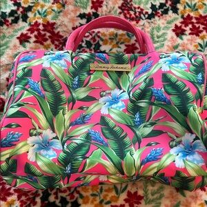 Tommy Bahama Pink and Green Tropical Cosmetic Bag